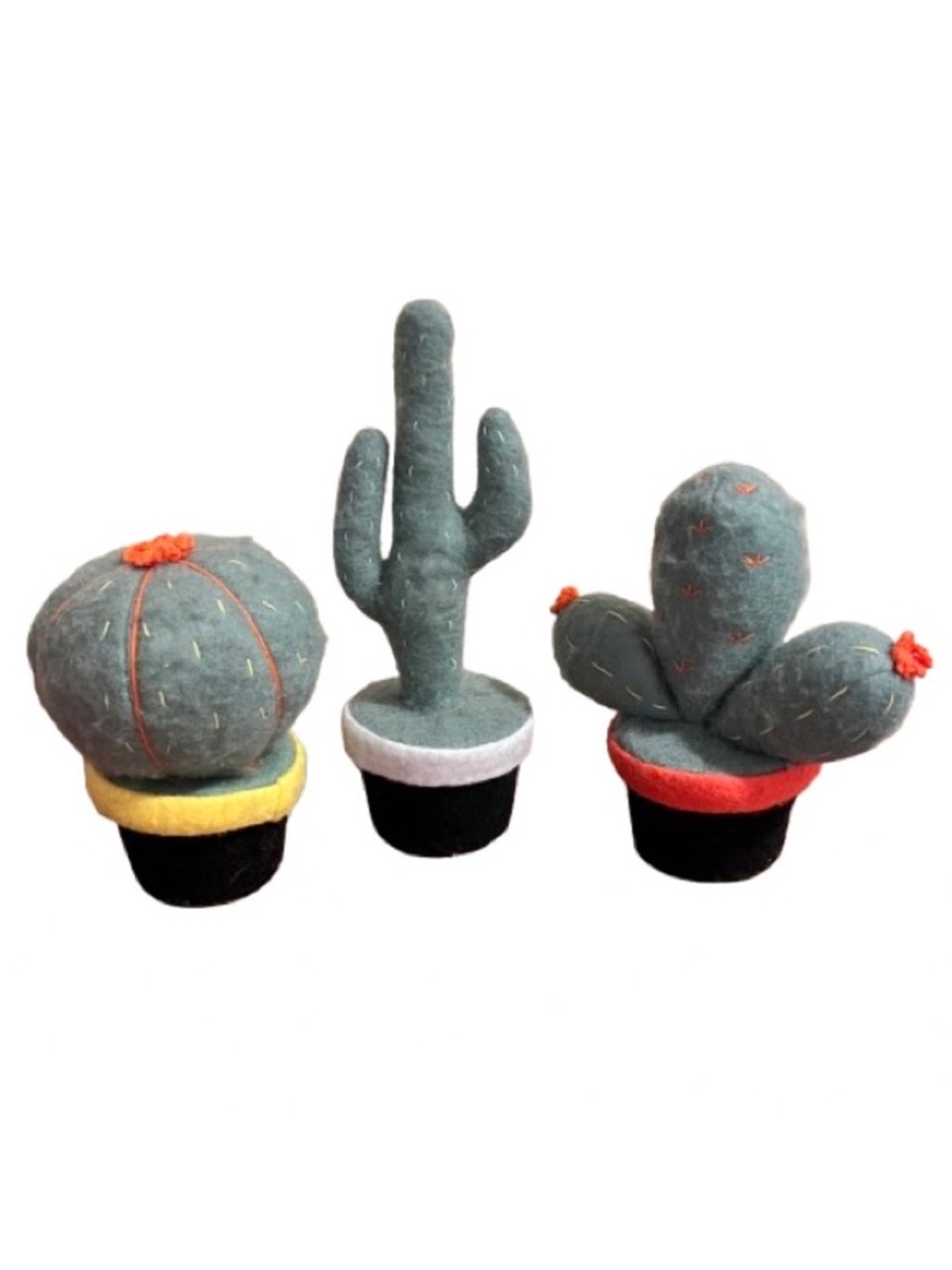 Target-Set of 3 Fabric Cactus with Weighted Bottom Home Decor